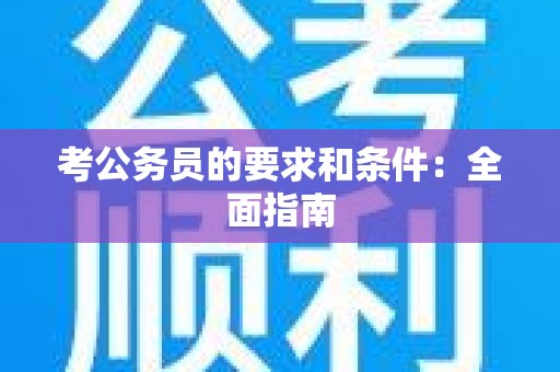 考公务员的要求和条件：全面指南