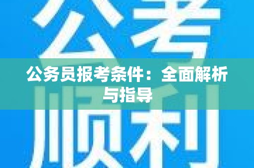 公务员报考条件：全面解析与指导