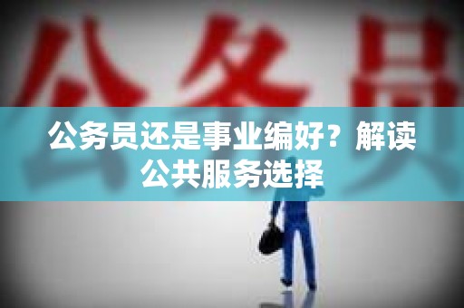 公务员还是事业编好？解读公共服务选择